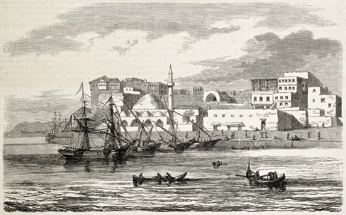 illustration of immigrants on boats