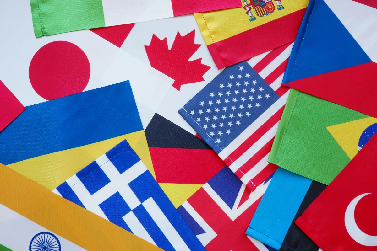 a lot of flags from different countries